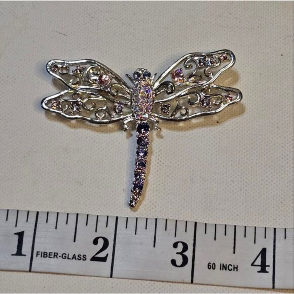 Treska Jeweled Dragonfly Broach Brooch - Picture 3 of 8